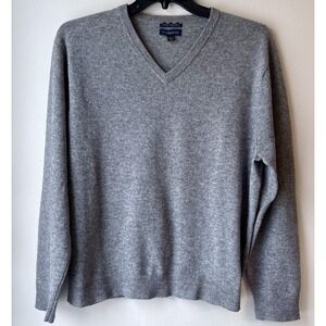 Estate Cashmere by Charter Club Large Gray V-Neck Classic